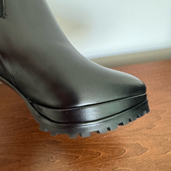 NWOB Allsaints Sarris Black Leather High Heel Booties - Picture 8 of 14